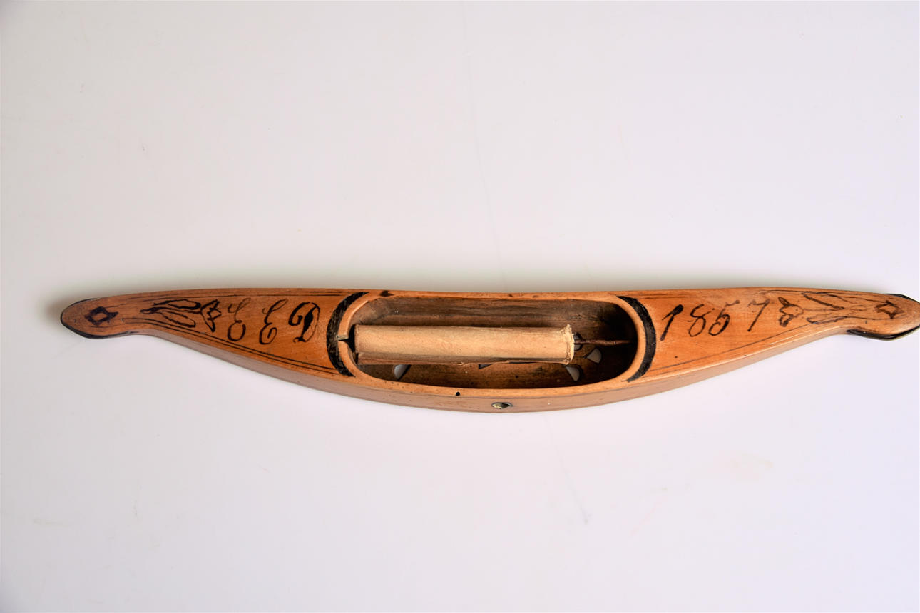 WEAVING SHUTTLE marked EED 1857.