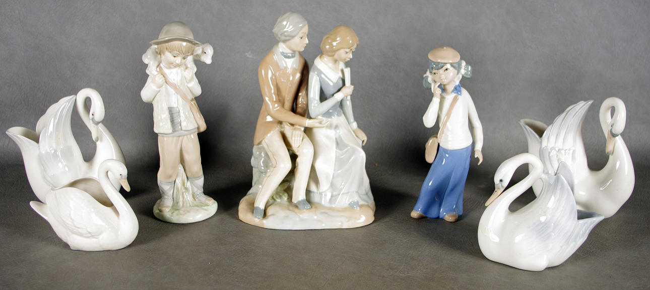 PORSLINSFIGURER, 7 stycken, Spanien.