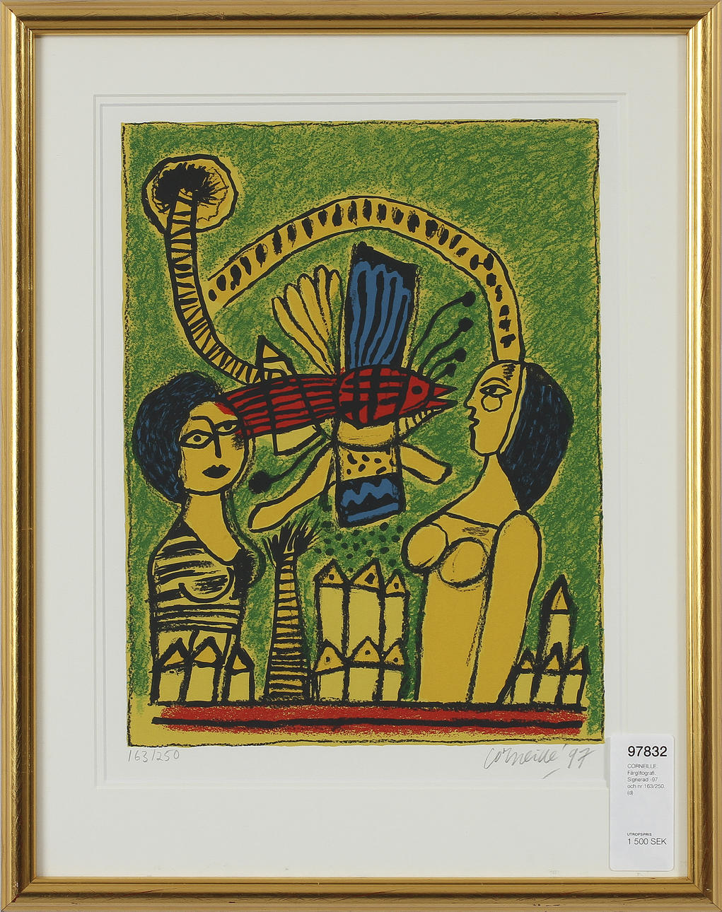 CORNEILLE. Färglitografi. Signerad -97 och nr 163/250.