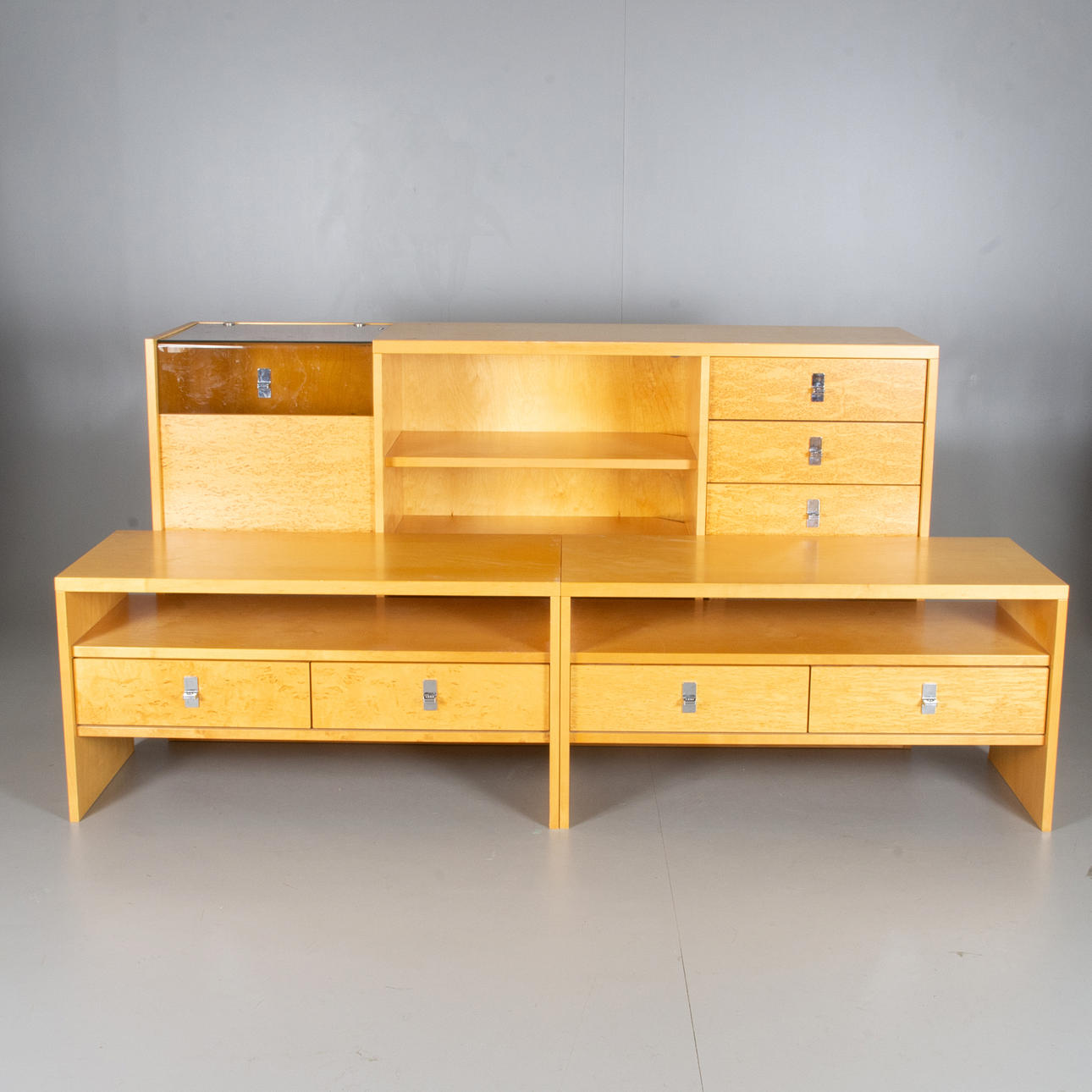 MEDIAMÖBEL, 4 delar, björk, Ulferts.