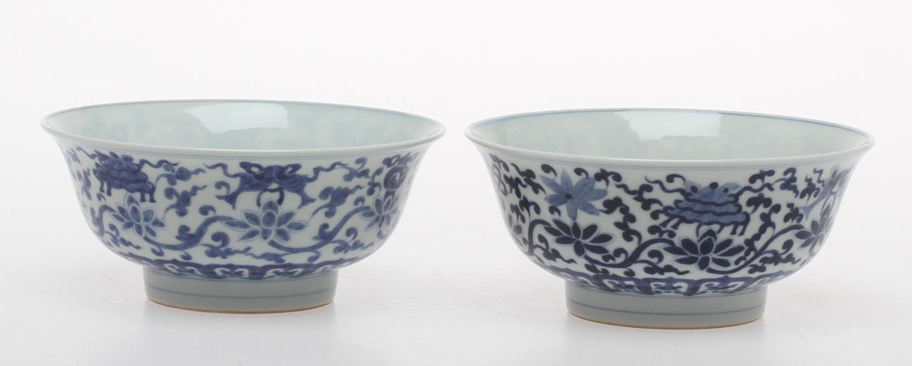 SKÅLAR, 2 st, porslin, Kina.