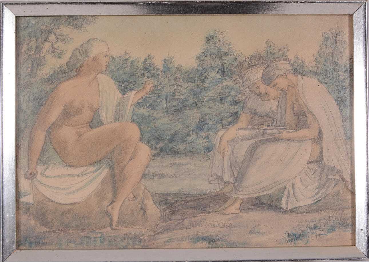 OIDENTIFIERAD KONSTNÄR. Kritteckning.