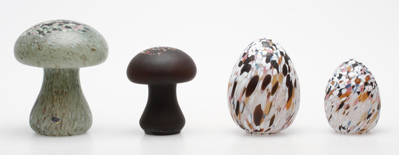 SKULPTURER, 4 st, glas, Boda, Monica Backström.