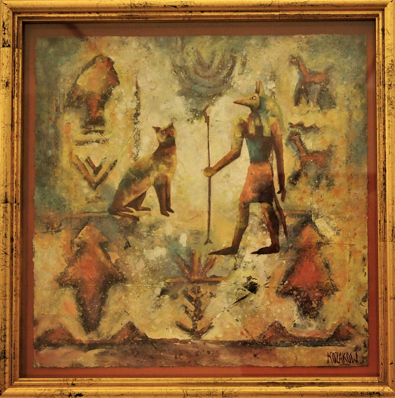 KOZAKOW. ÖLGEMÄLDE, Ägyptische Figuren.