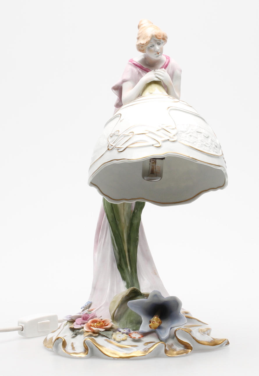 BORDSLAMPA, porslin, Jugendstil, Tyskland, 1900-tal.