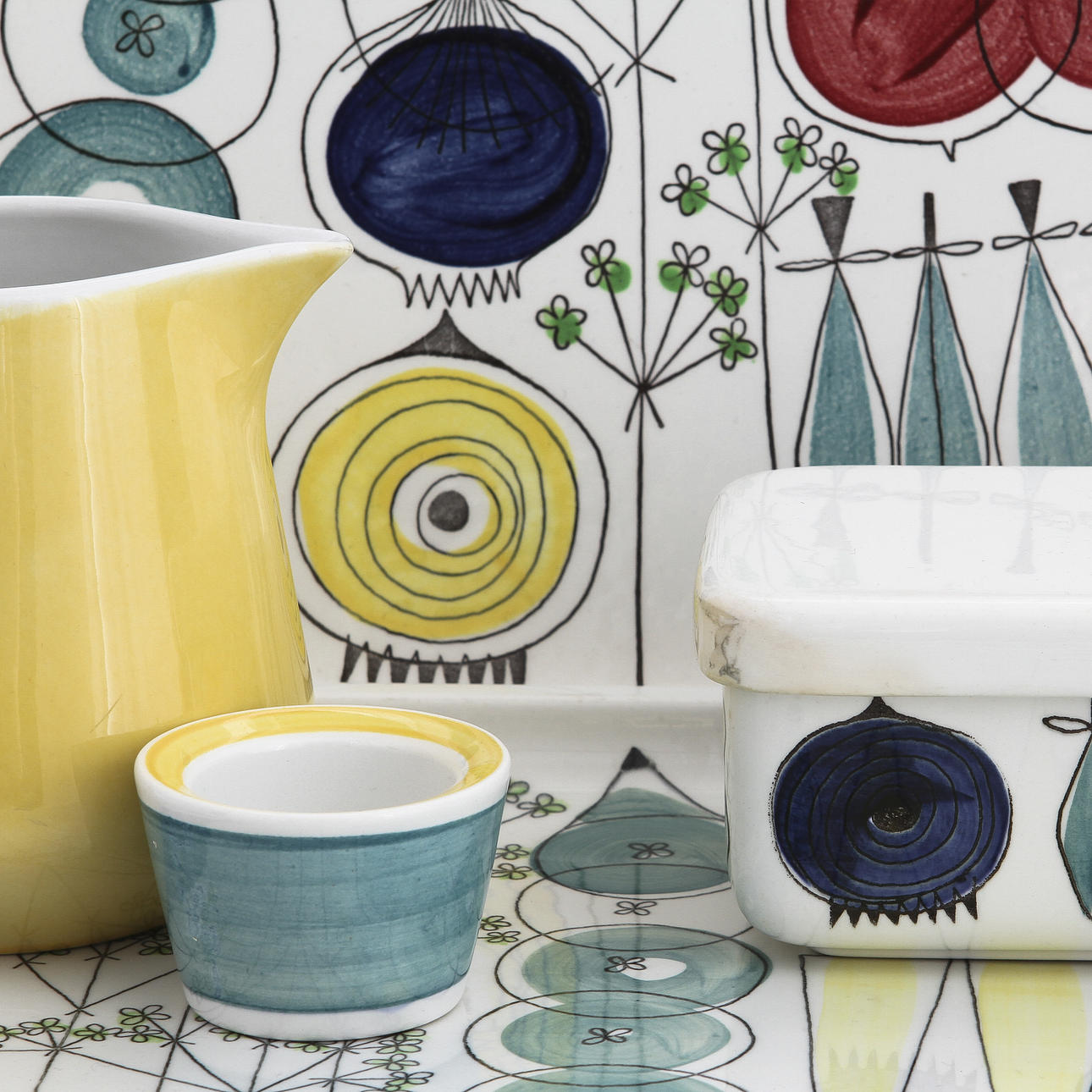 DELAR TILL SERVIS, 6 delar, "Picknick", Marianne Westman, Rörstrand.