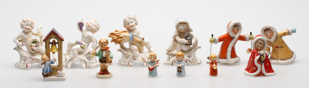 FIGURINER, 12 st, keramik, Goebel.