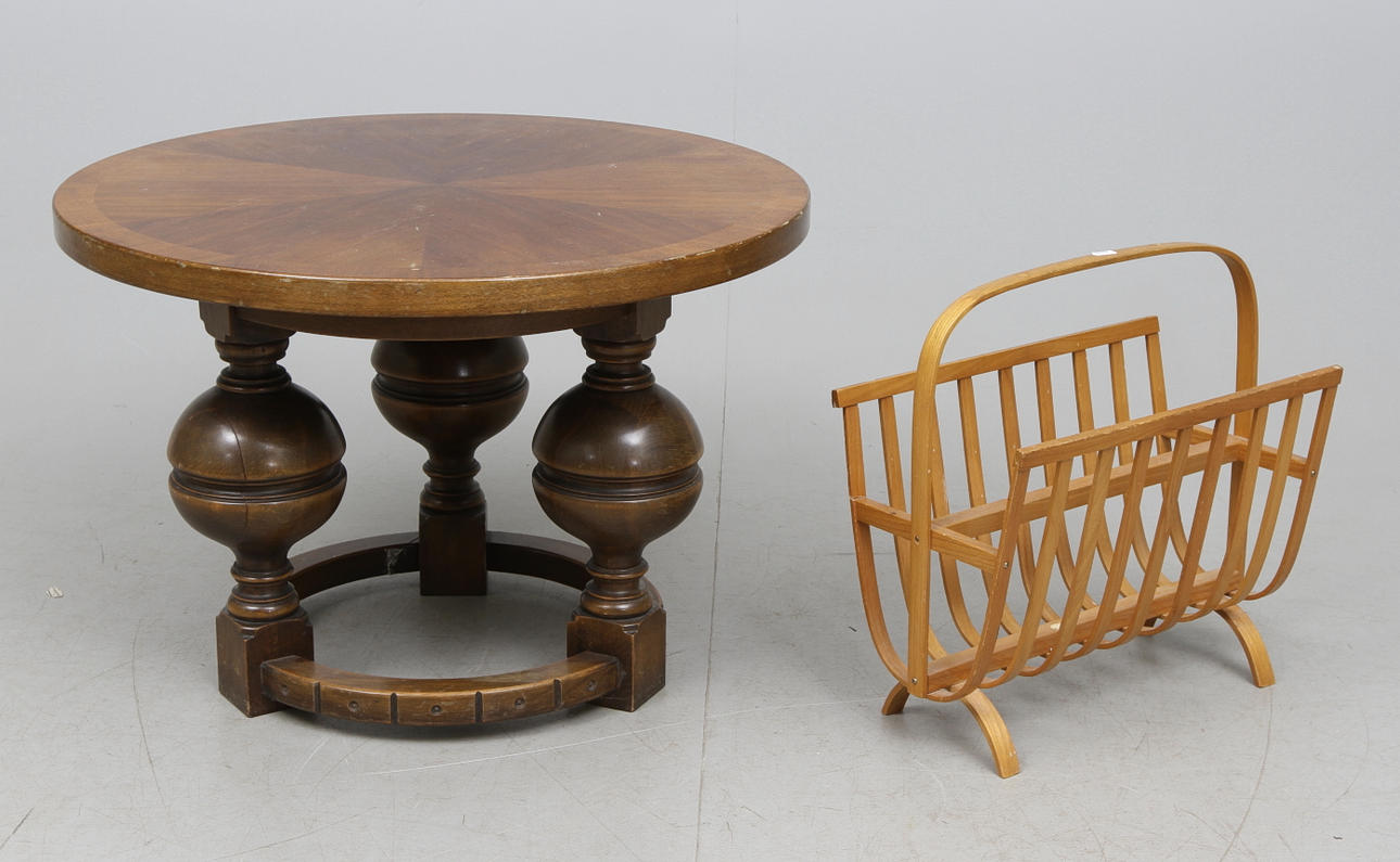 BORD, samt TIDNINGSKORG C:a 1940.