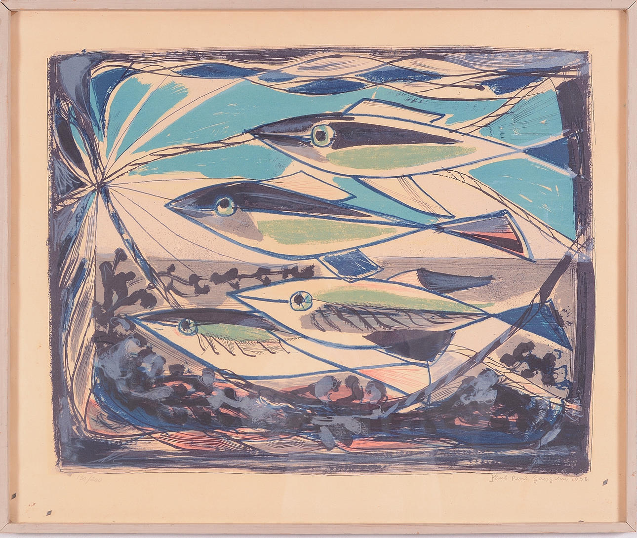 PAUL RENÉ GAUGUIN. Farvelitografi.