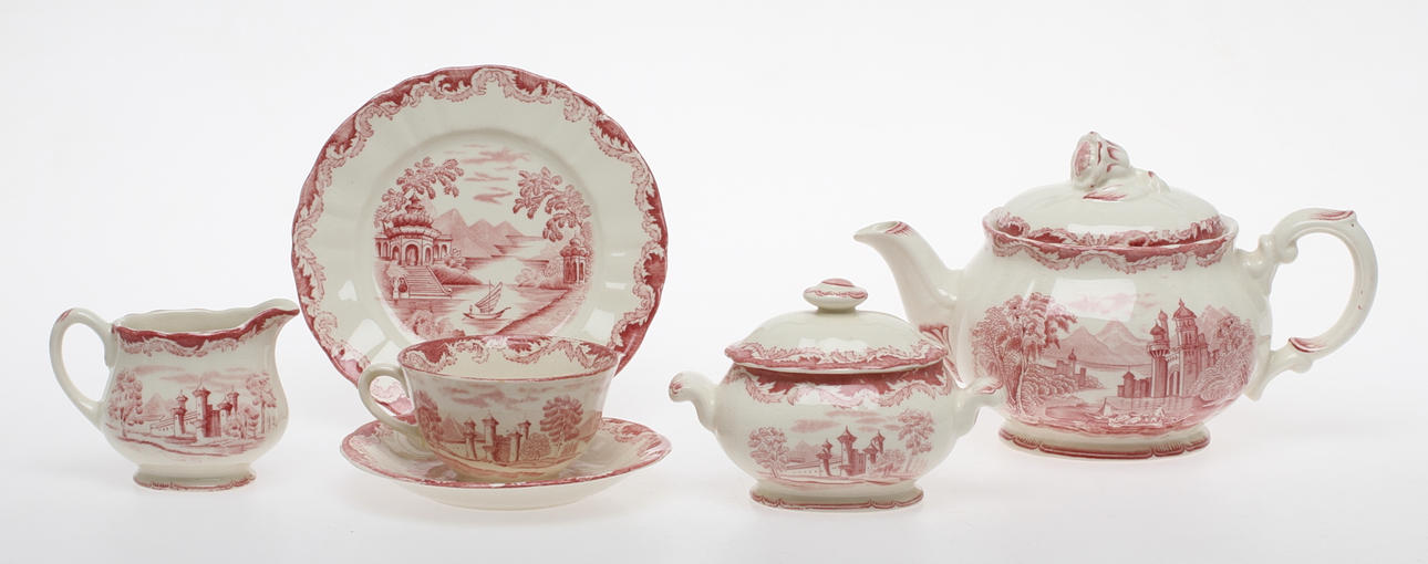 TESERVISDELAR, 26 delar, flintgods, "Bengali", Rörstrand.