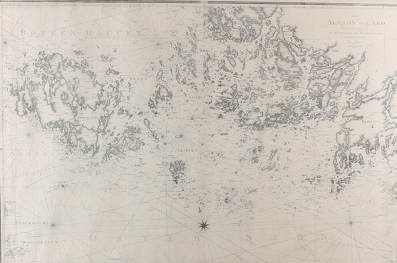 MAP / CHART, "Map of Åland and Turku Archipelago", Gust. by Klint, 19th century.