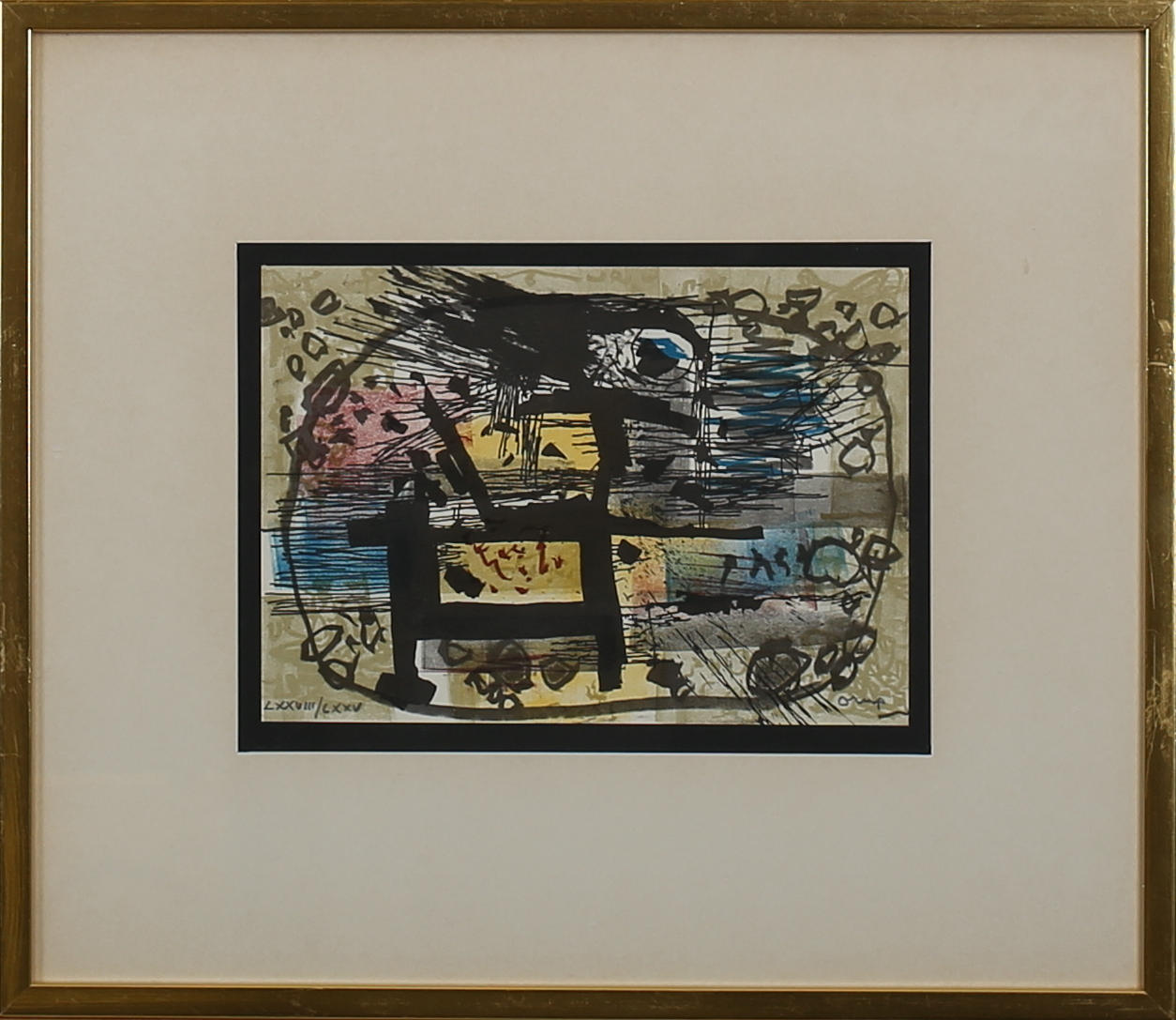 BENGT ORUP. Komposition. Färglitografi. Signerad Orup. LXXVIII/CXXV.