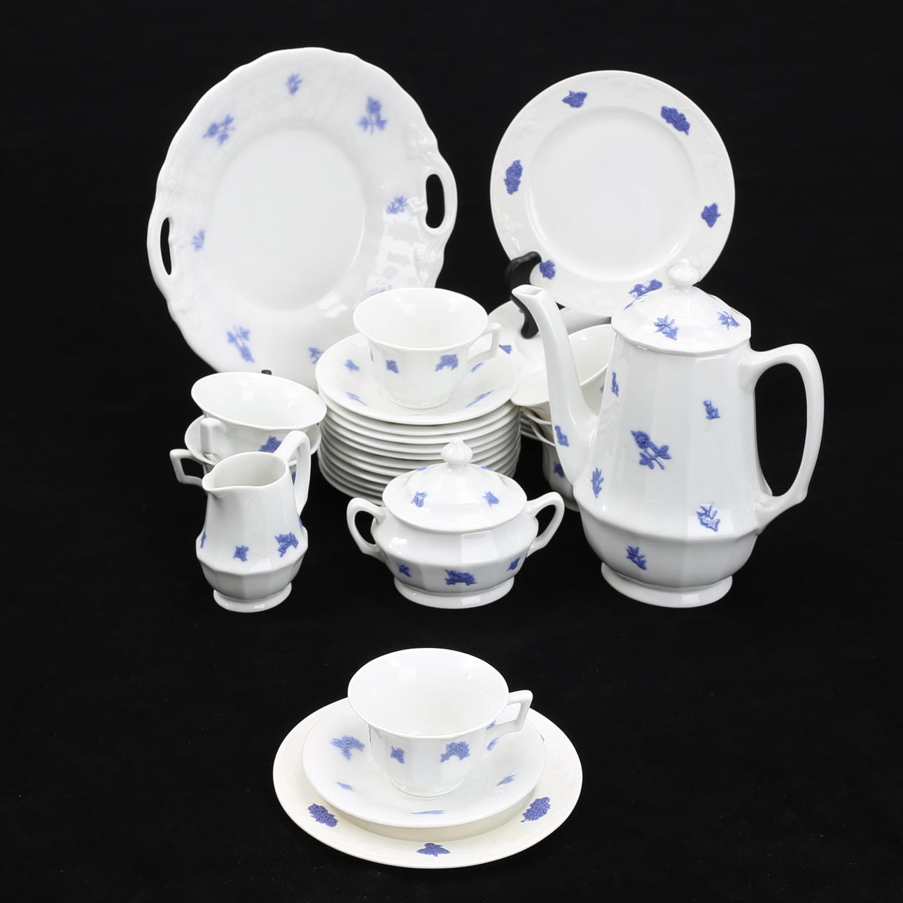 KAFFESERVIS, 34 delar, "Blå Blom", Rörstrand.