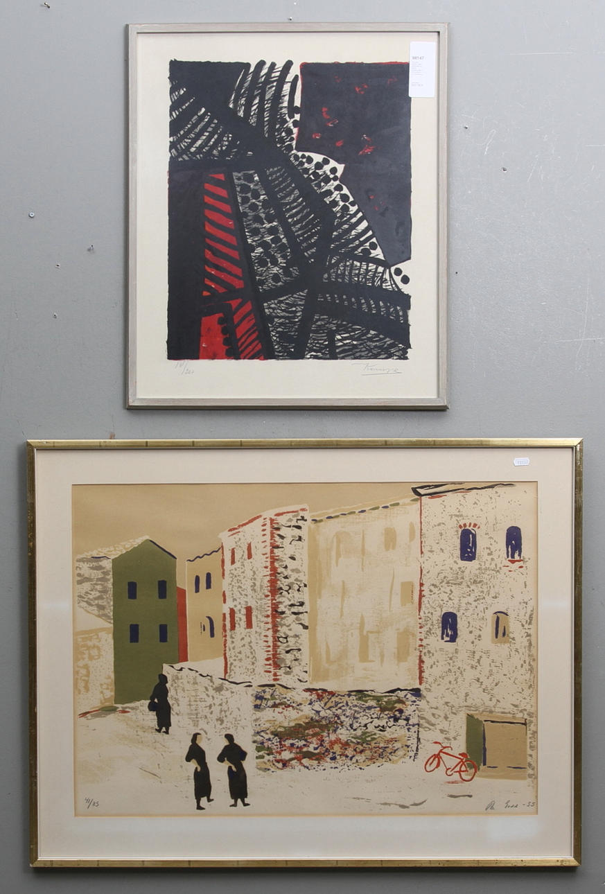 ROLAND KEMPE SAMT MARGARETA GADD. Färglitografier, 2 st, signerade och numrerade.