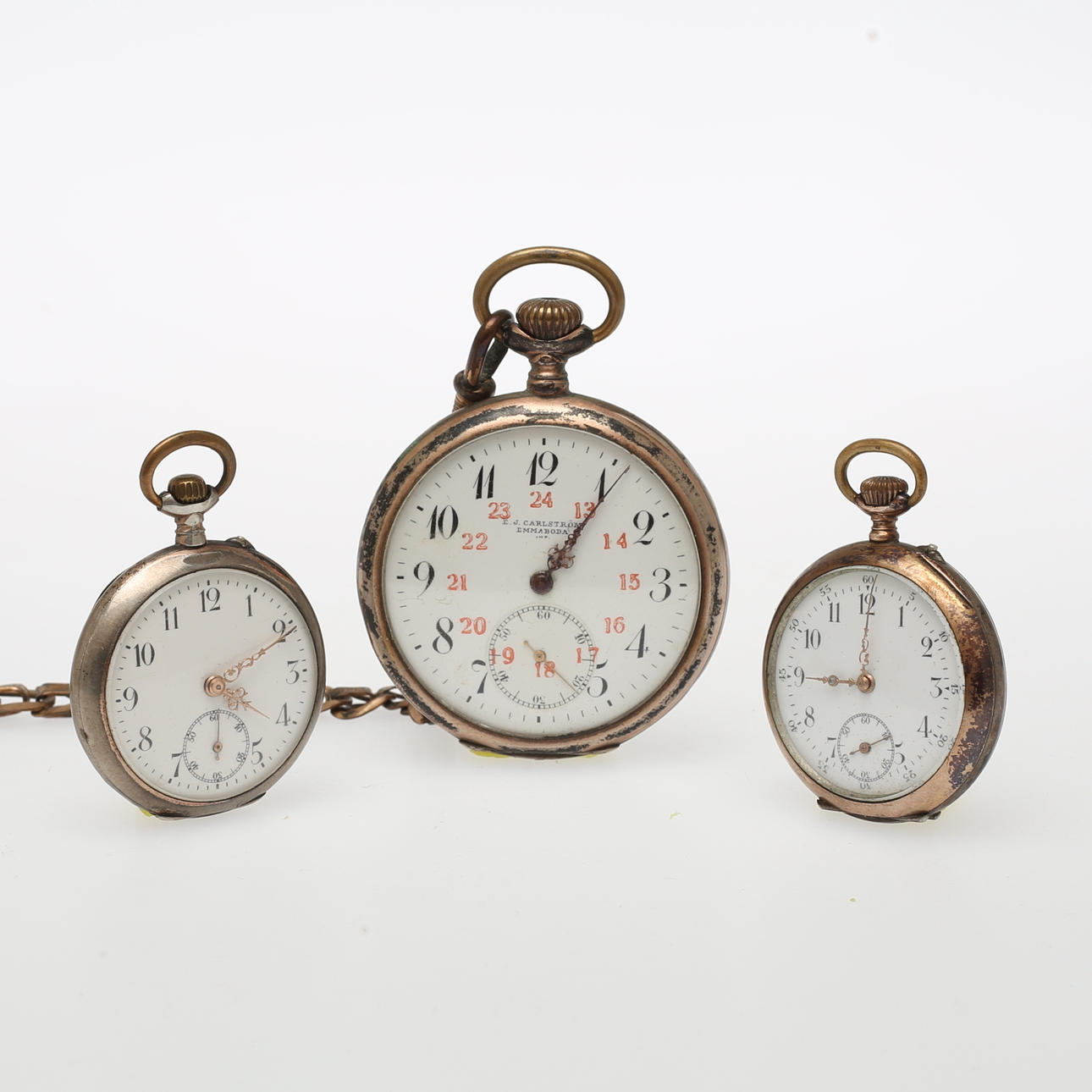 POCKET WATCH, 3 pcs, silver, 19th/20th century.
