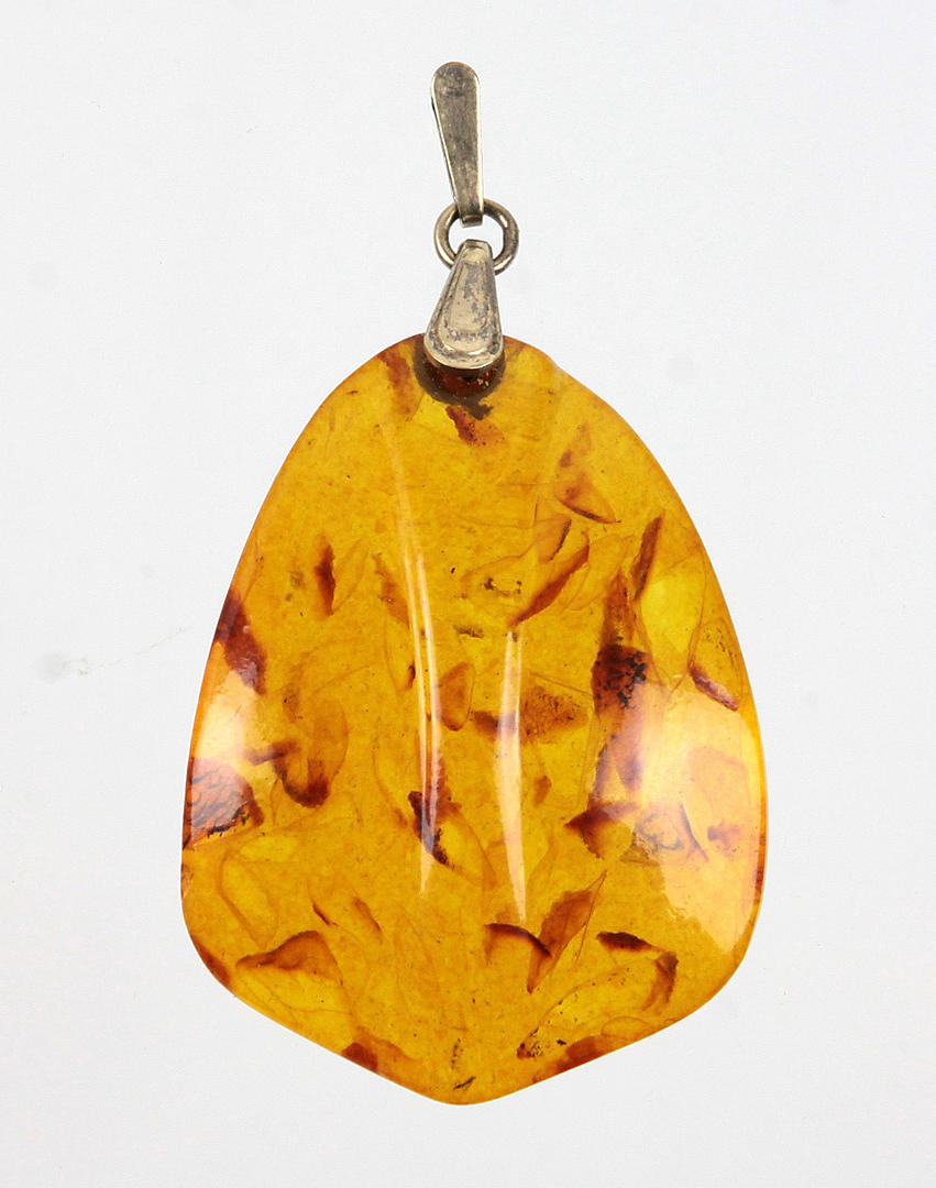 Antiker russischer Bernstein - Anhänger, Silber 875.
