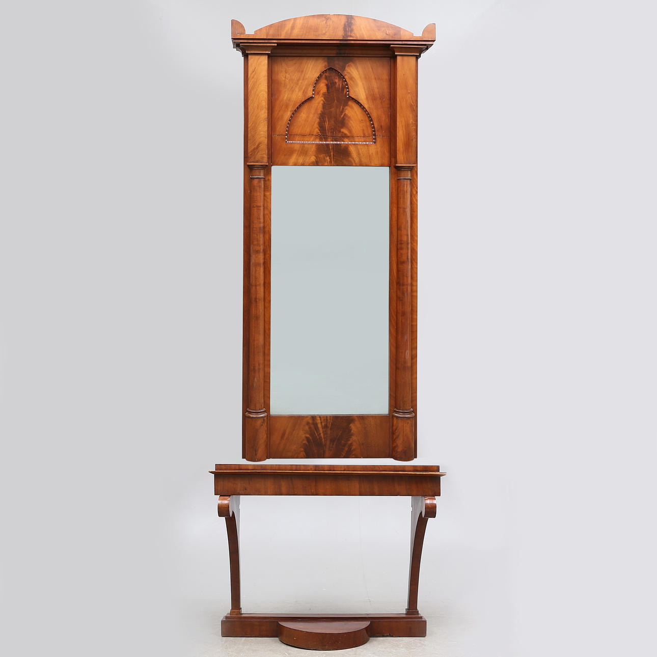 MIRROR with CONSOLE TABLE, 19th century.