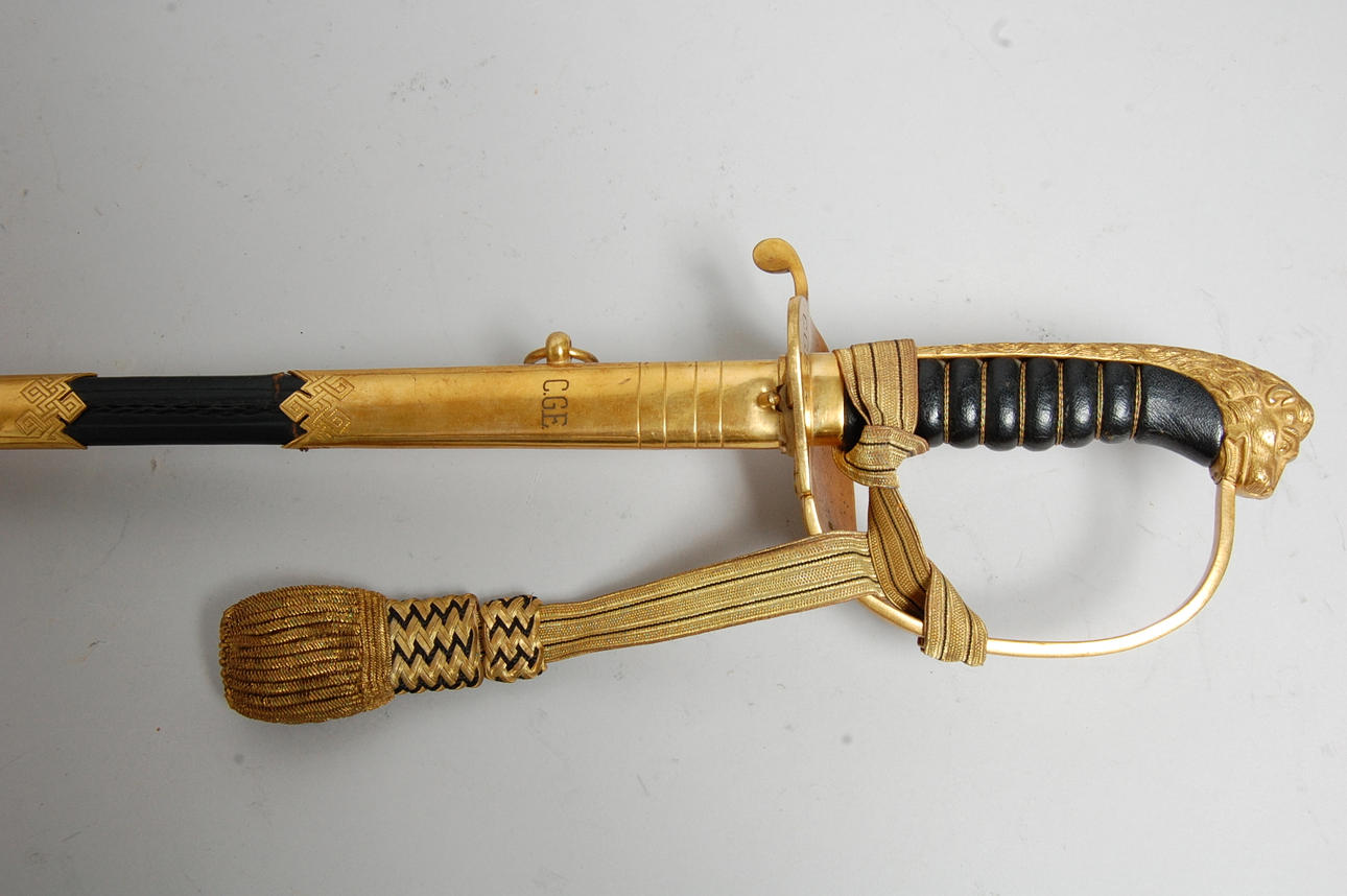 SABEL, Sverige, marinen mod 1878, för officer graverad klinga.