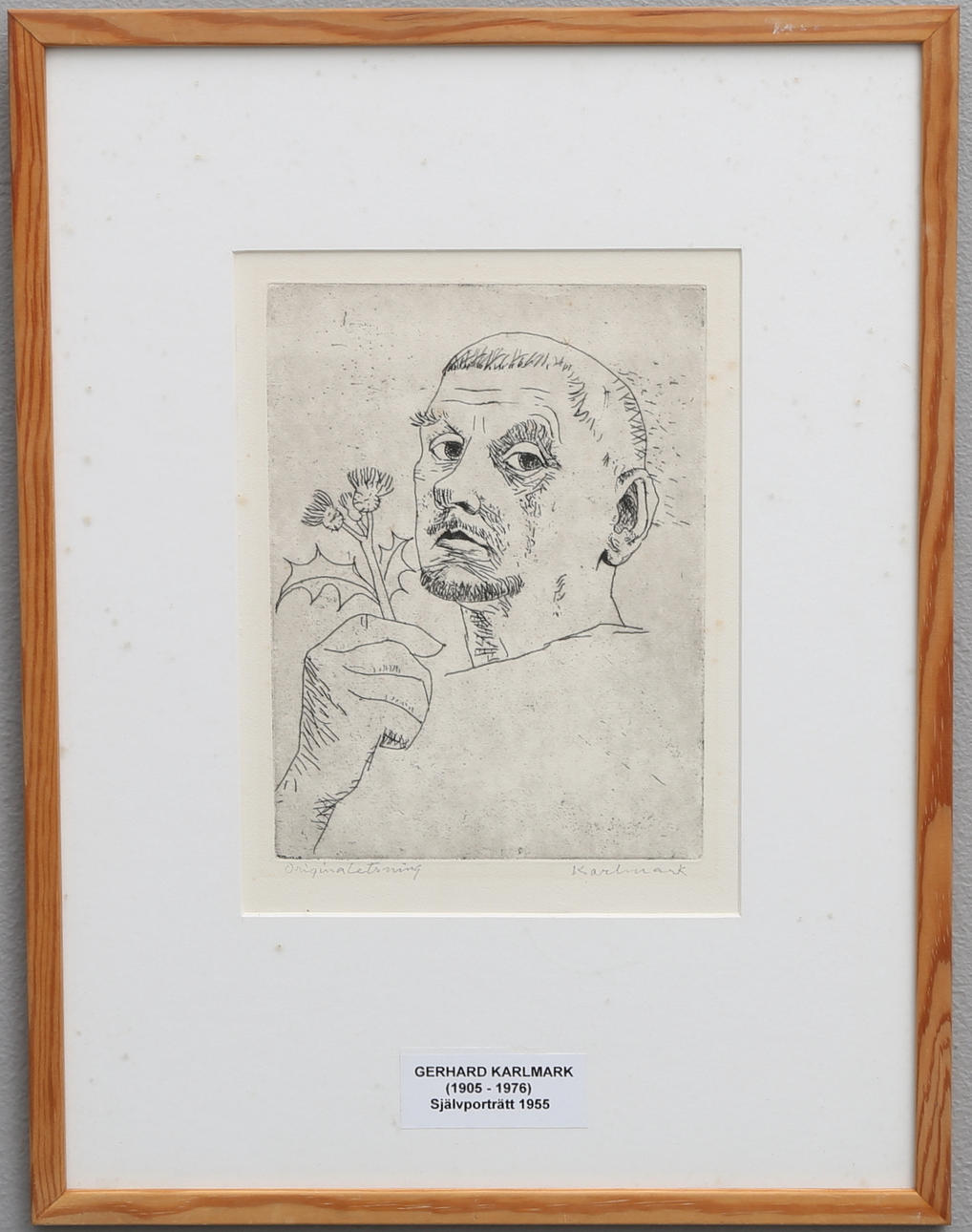 GERHARD KARLMARK. SELBSTBILDNIS MIT DISTEL.