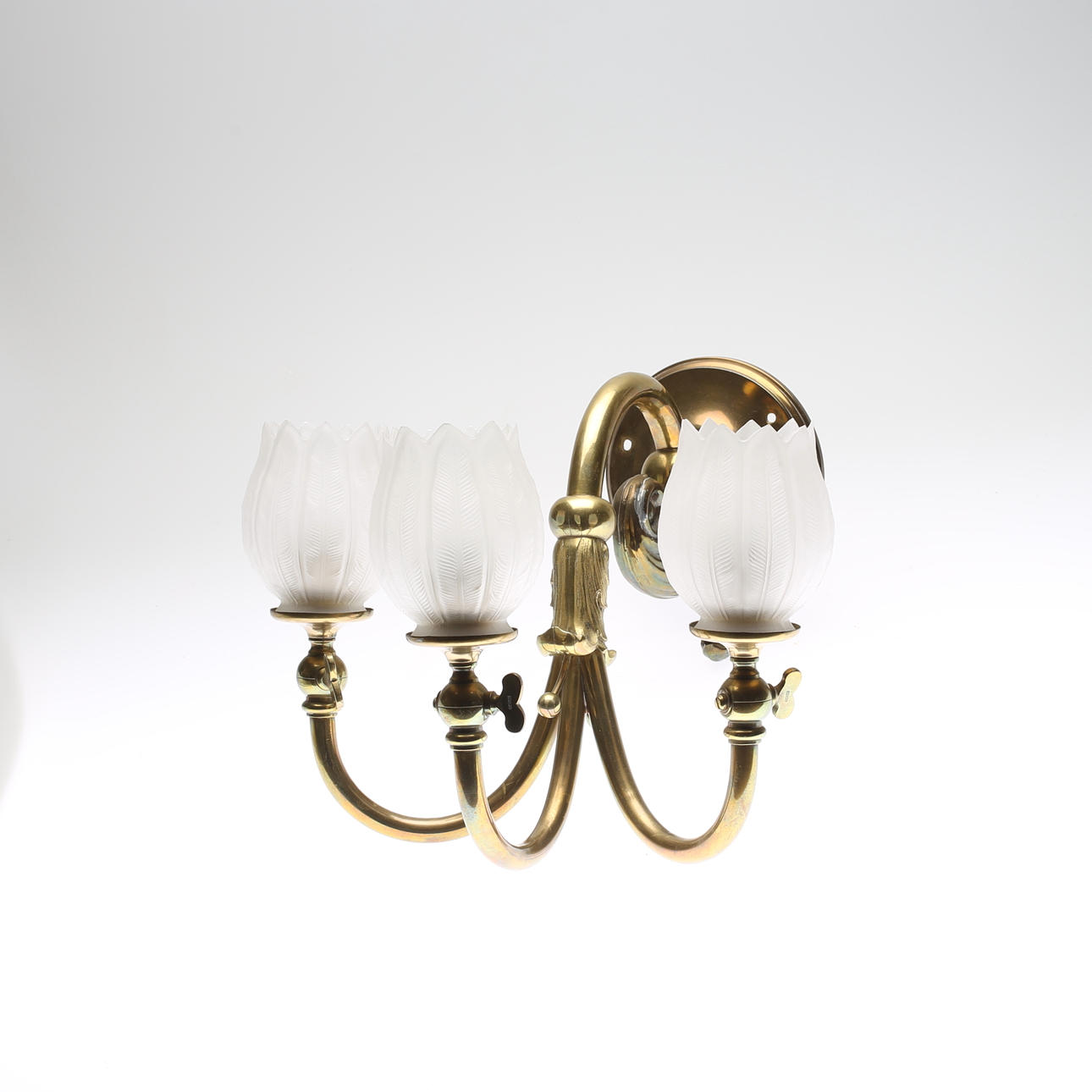 WALL LAMP, brass, Gusum, around 1900.