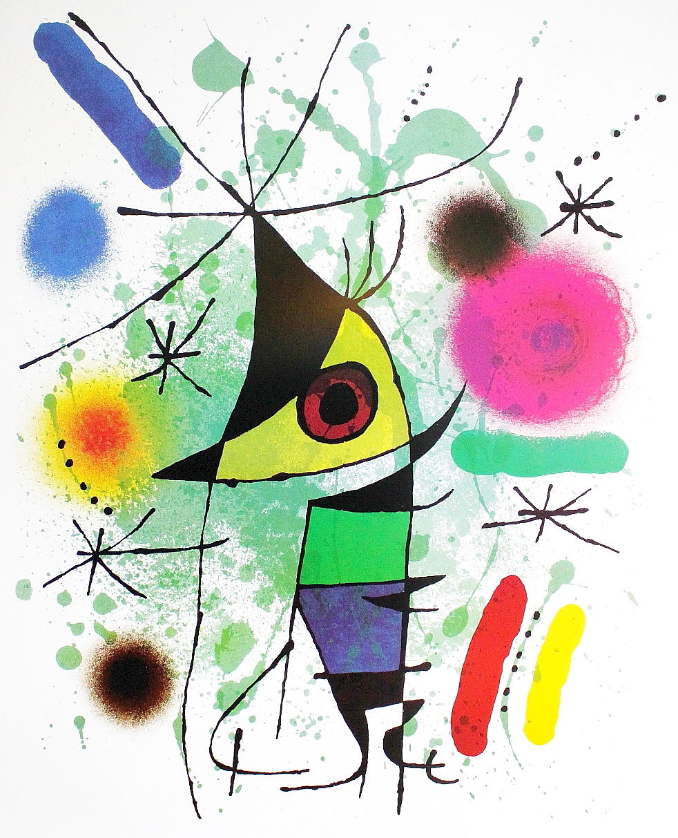 JOAN MIRÓ. NACH. Lithografischer Offsetdruck „Der singende Fisch“.