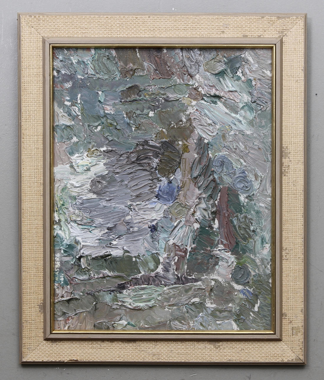 HANS ÅSBERG. Komposition i grått/lila.