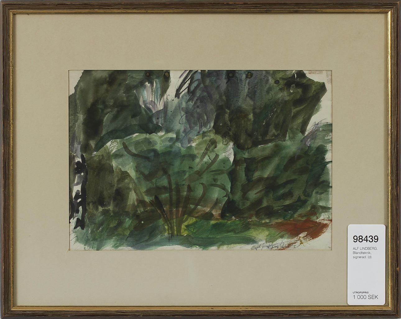 ALF LINDBERG. Blandteknik, signerad.