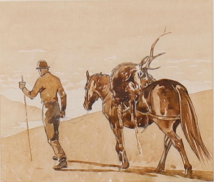 BRITISH SCHOOL (20TH CENTURY). CIERVO A CABALLO.