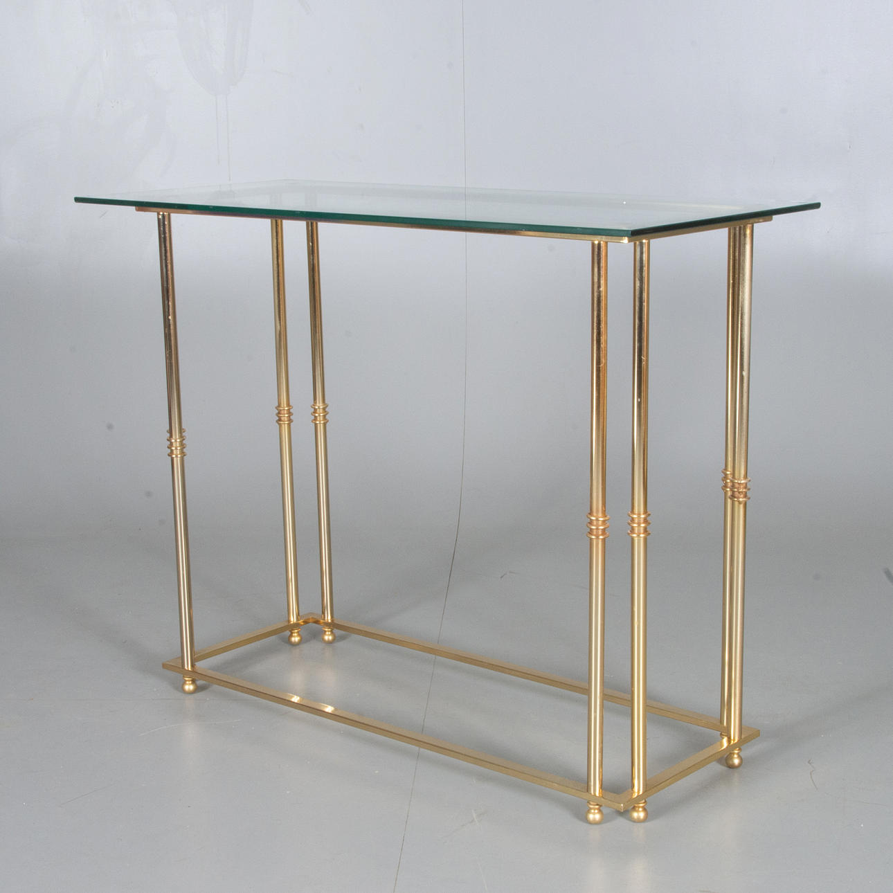 KONSOLBORD, messing med glasplade.