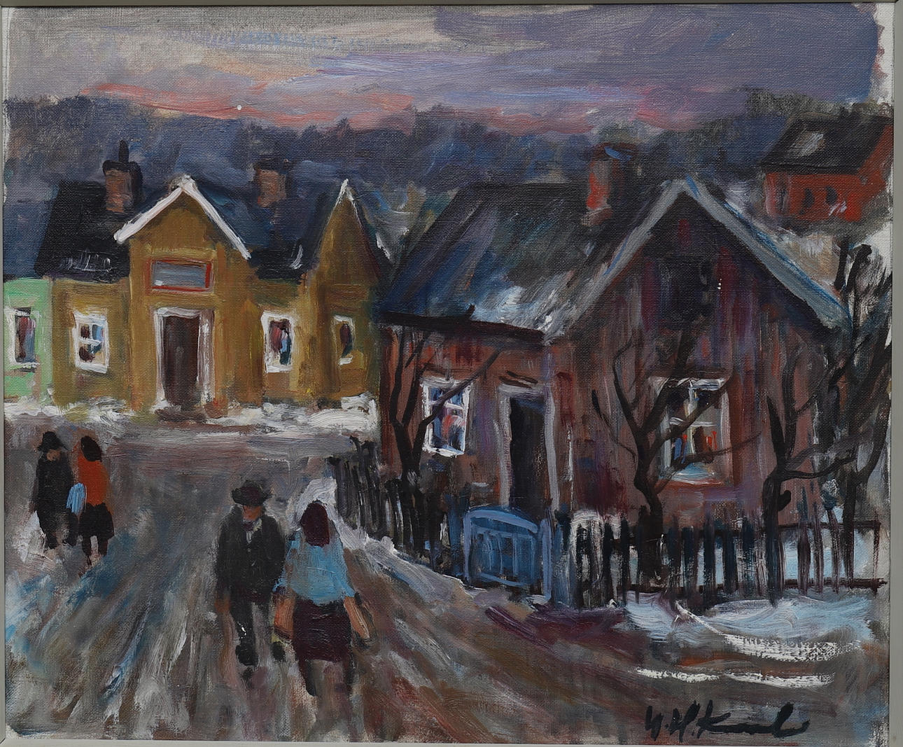 UNO HUBERT KARLSSON. Olie på lærred, "Gågade".