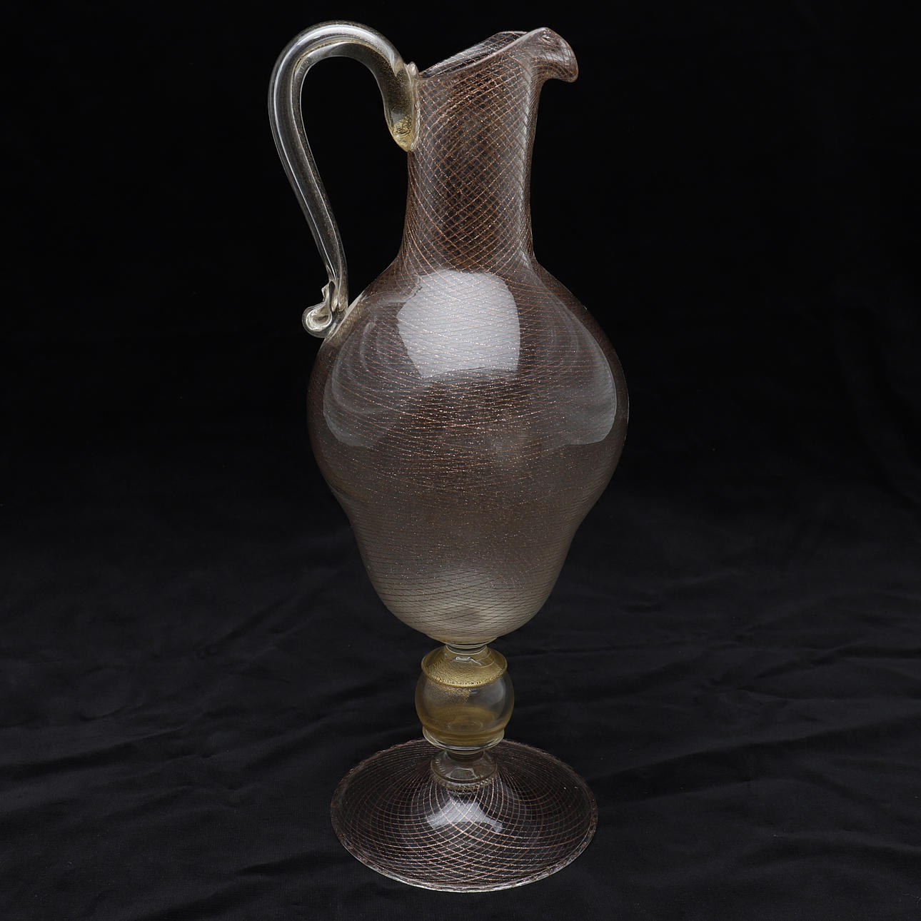 JARRA CRISTAL MURANO HILO ORO.