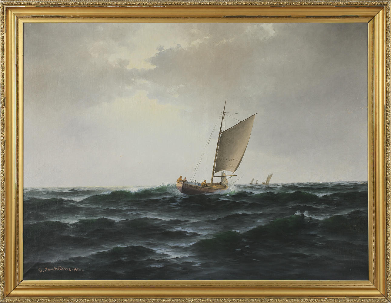 TH SANDSTRÖM. Olja på duk, signerad 1918.