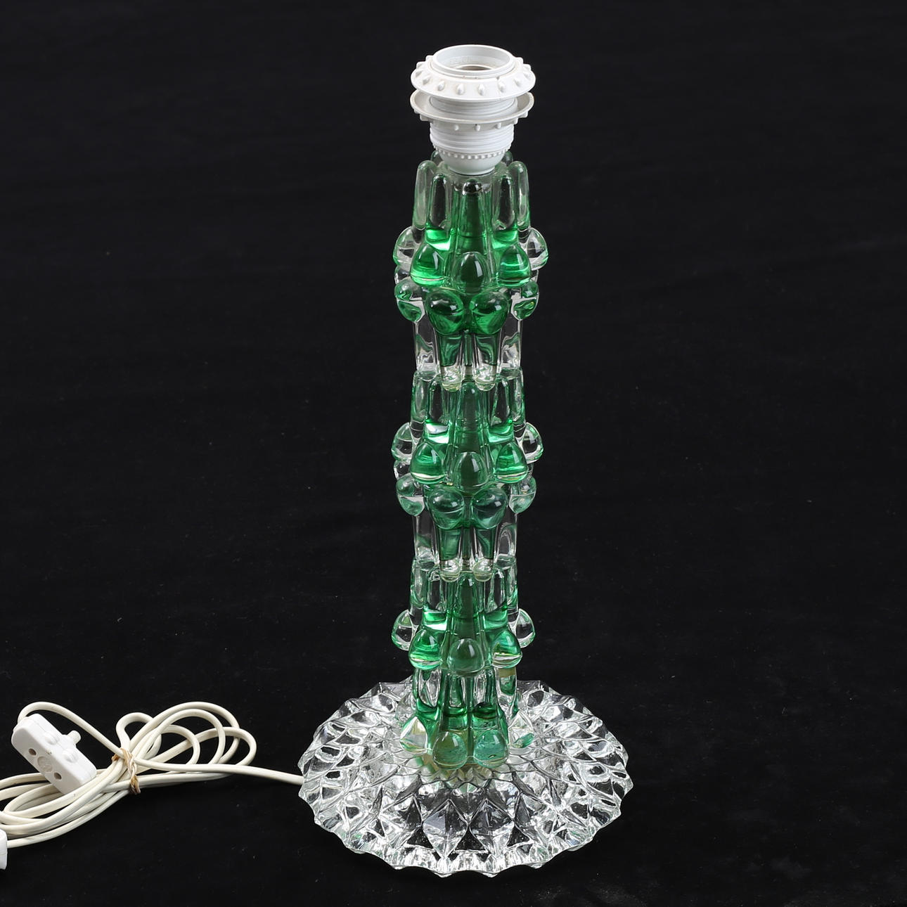 BORDSLAMPA, glas, 1960-tal.