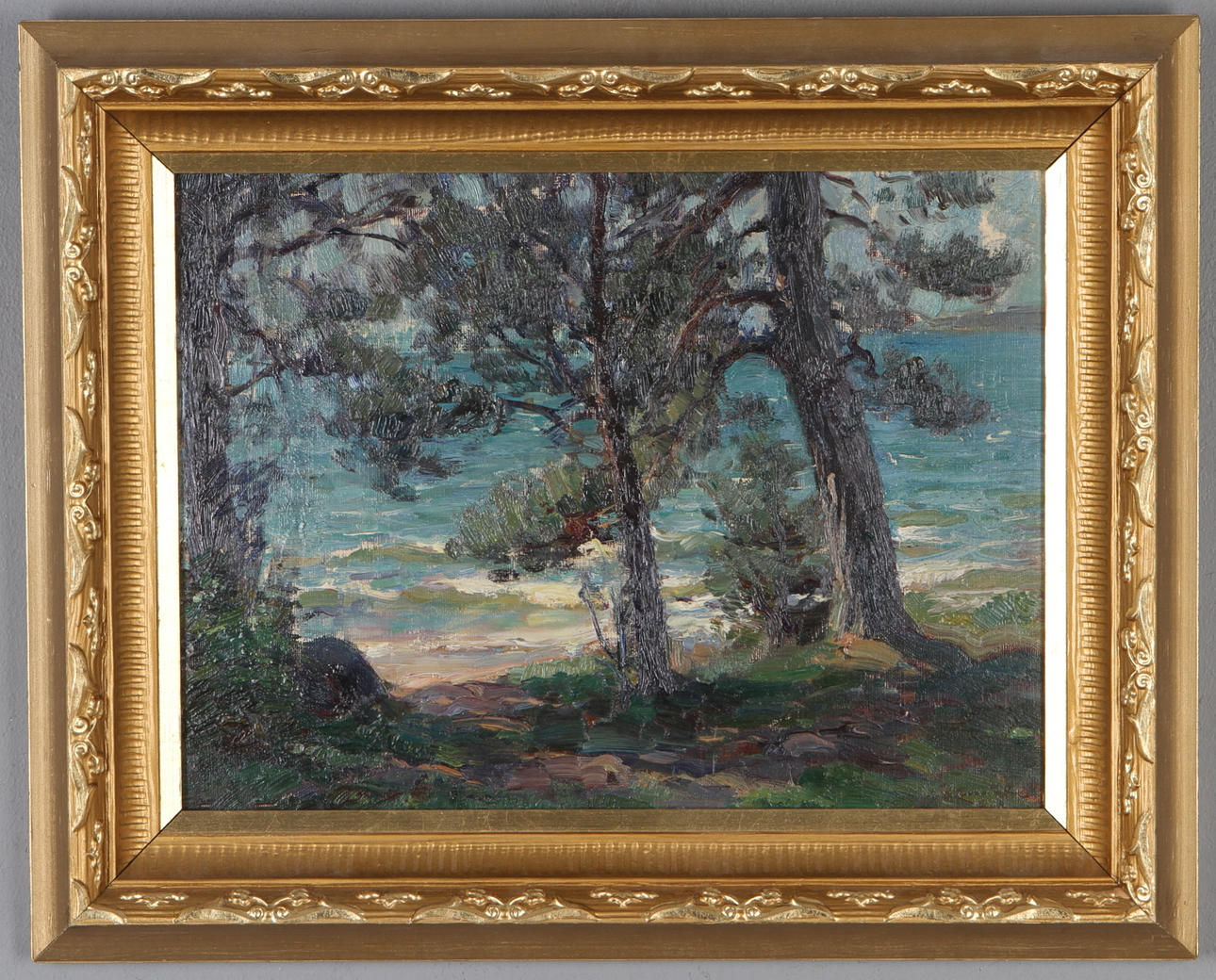 IVAR KAMKE. Kustmotiv, olja på pannå, signerad.