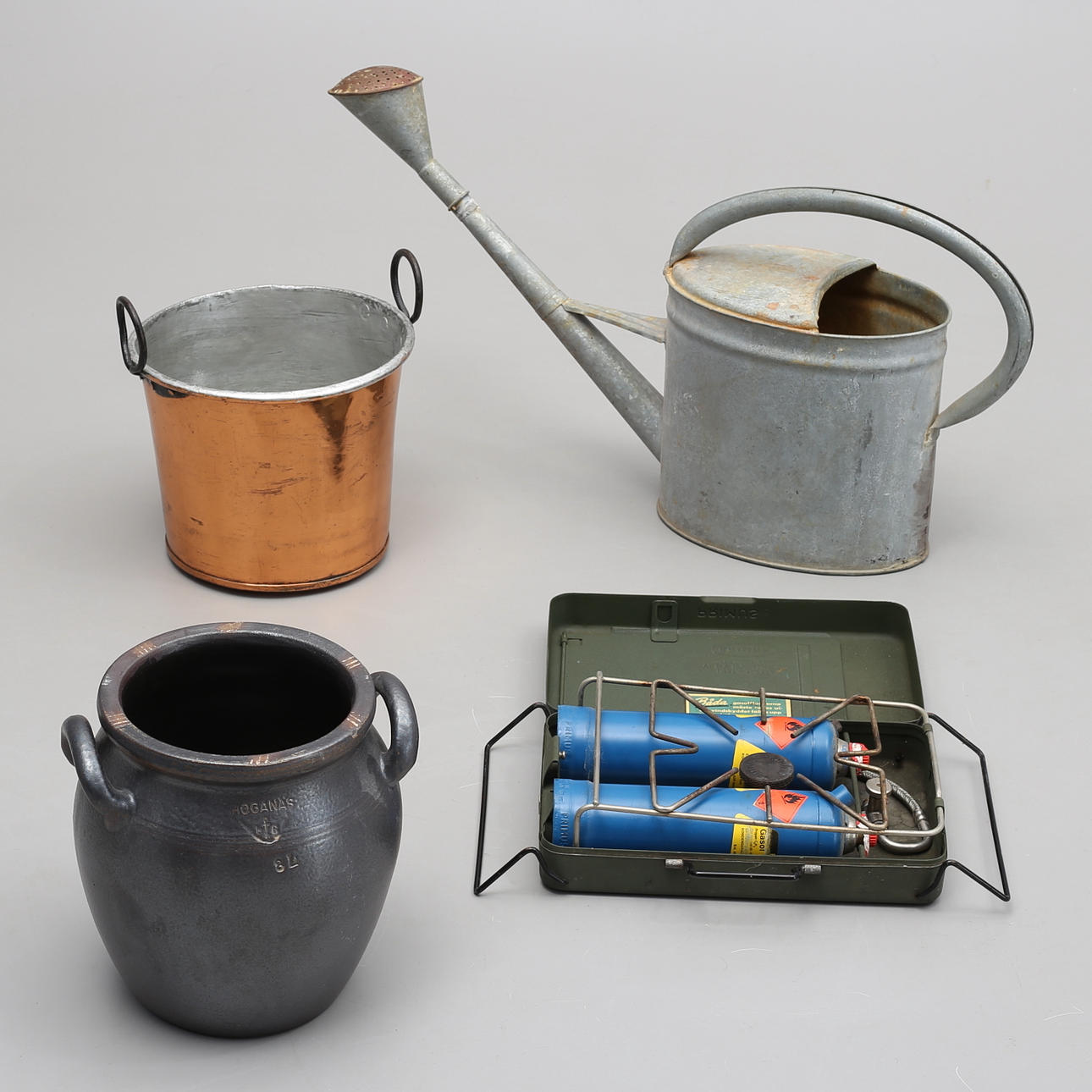 WATER POT, PRIMUS KITCHEN, MUG, COPPER POT.