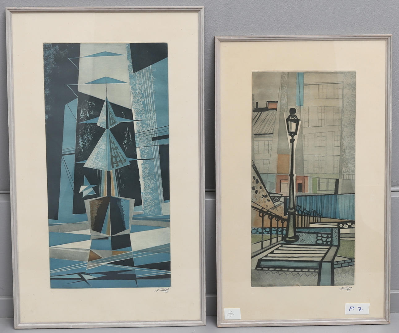 FARBEN, 2 Stk., signiert Ric.