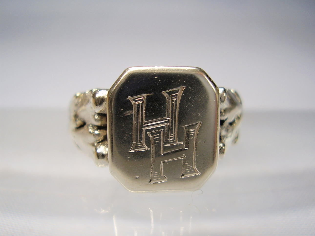 MONOGRAMM RING SILBER ANTIK.