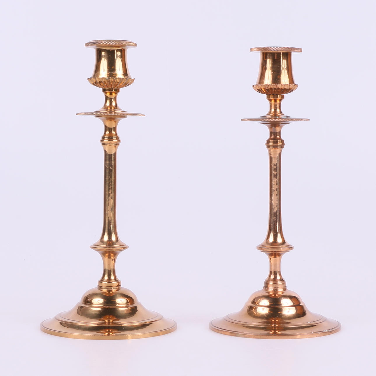 CANDLE STICKS, a pair, ore, 1970s.