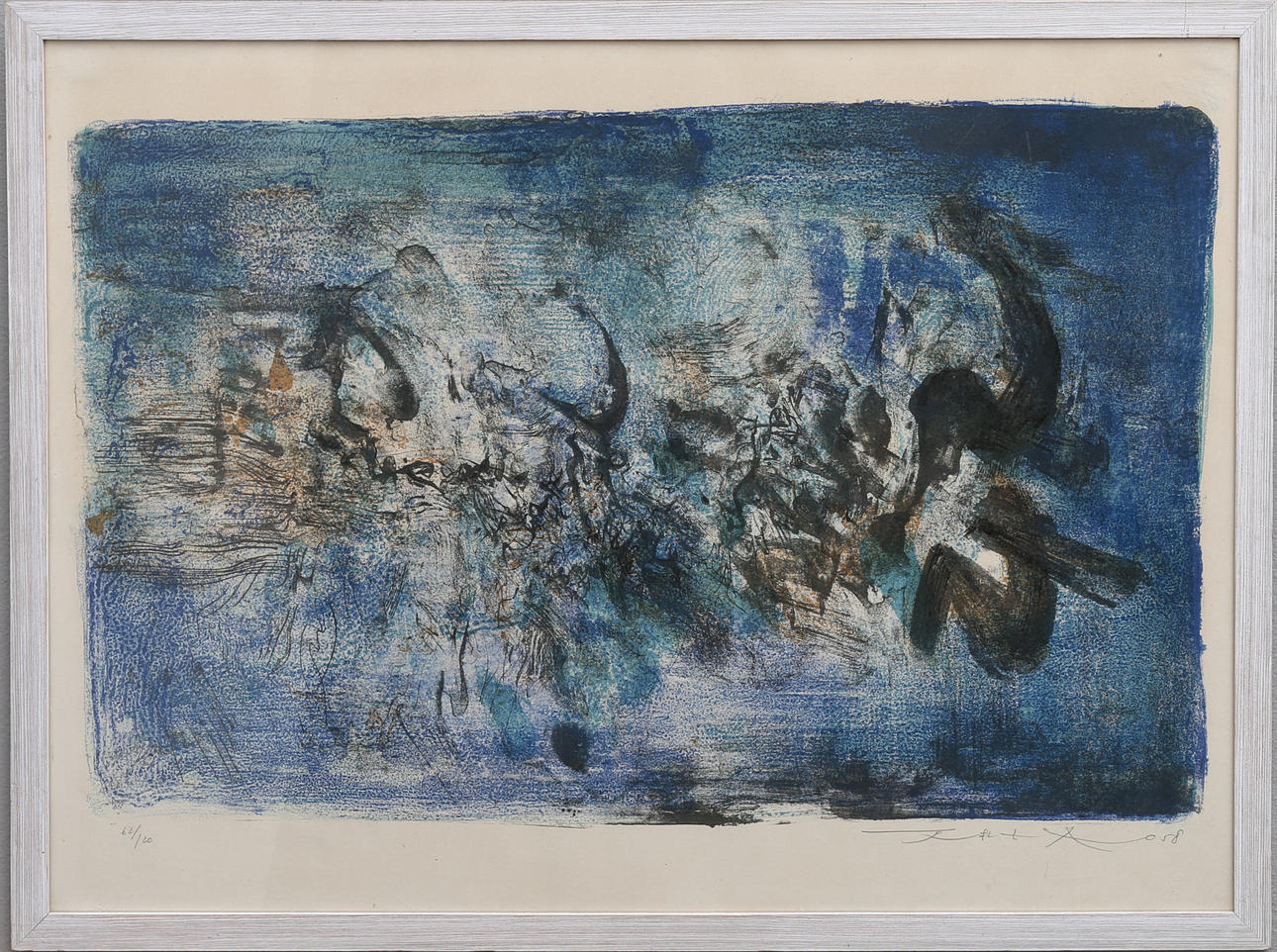 ZAO WOU-KI. COMPOSITION IN BLUE, 1958.