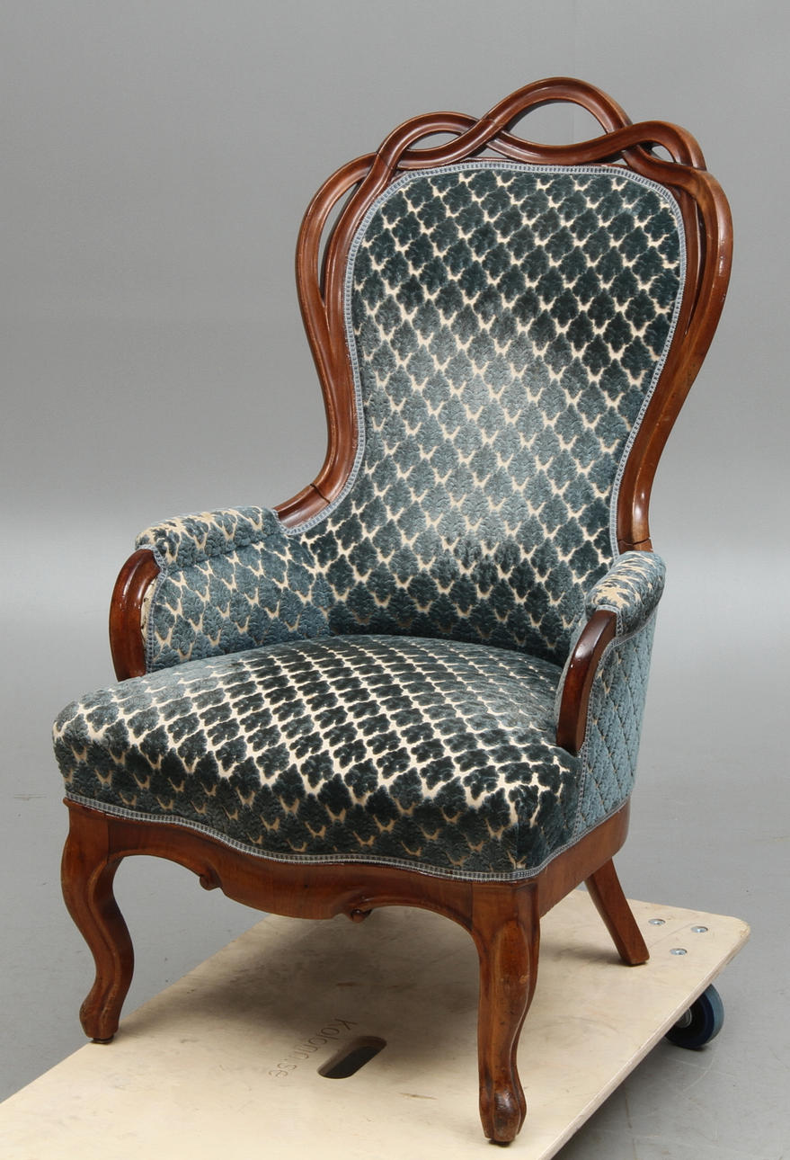 FÅTÖLJ, nyrokoko, 1800-tal.