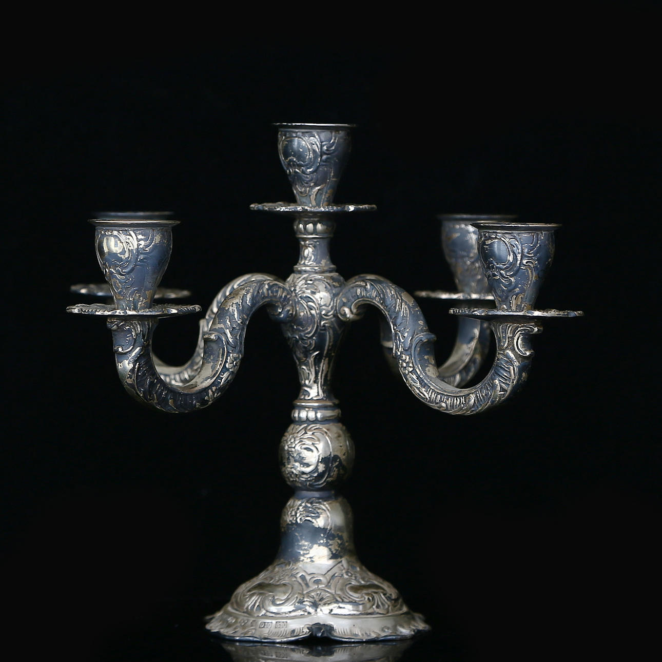 KANDELABER, silver, GEWE, 1978, vikt 822 gram.