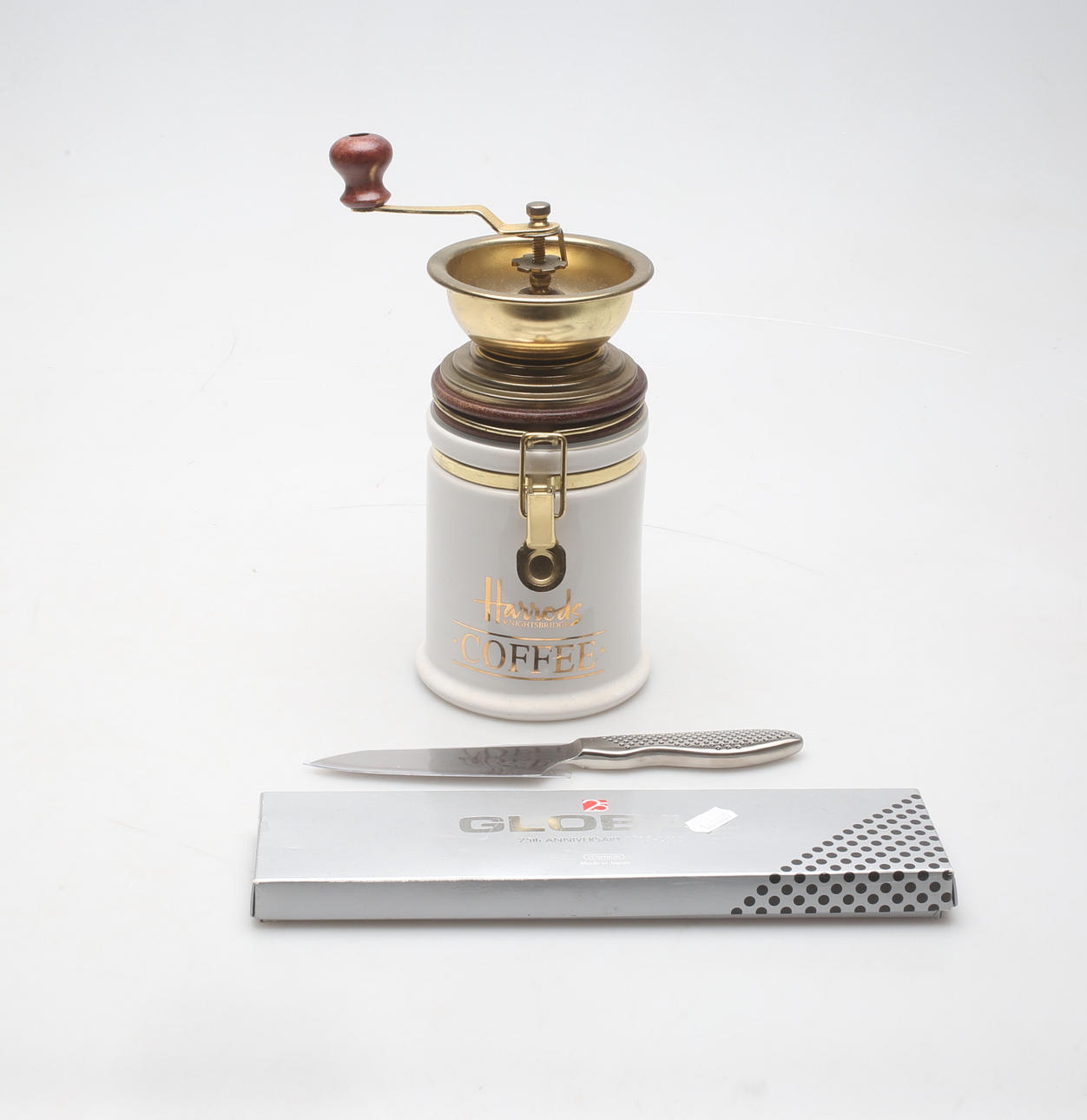 MESSER, Global und KAFFEEMÜHLE, Harrods.