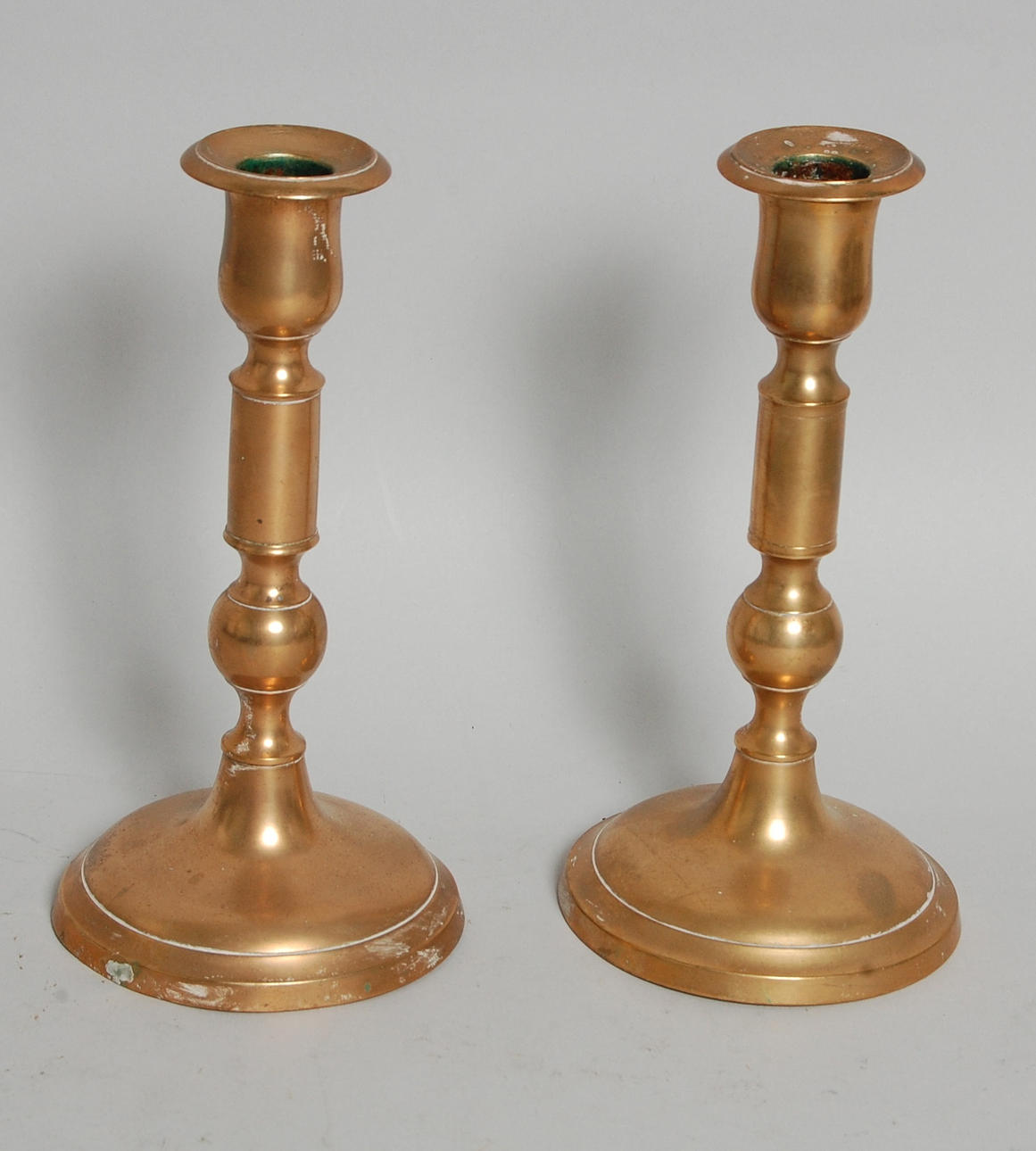 LJUSSTAKAR, 1 par barockstil Skultuna nr.16, 1800-tal.