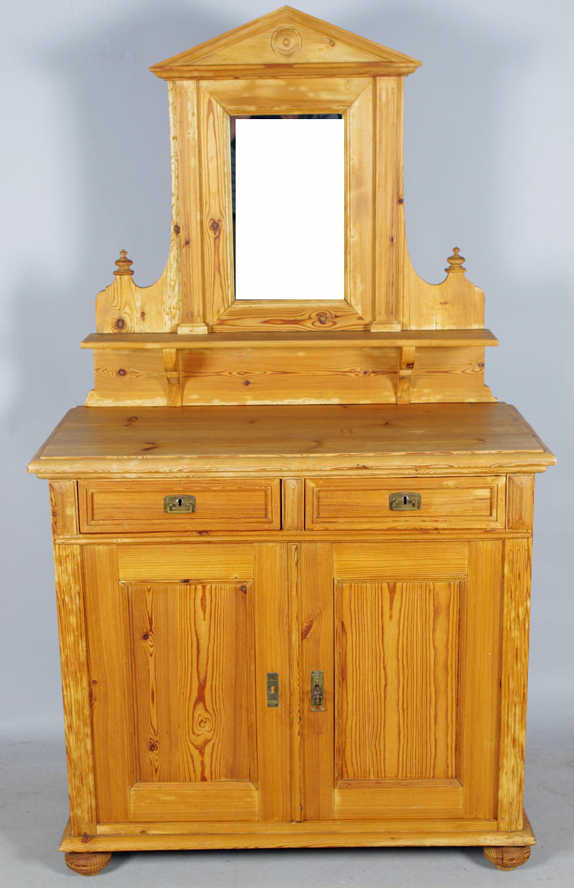 SKÄNK MED SPEGELÖVERDEL, fur, sent 1800-tal.