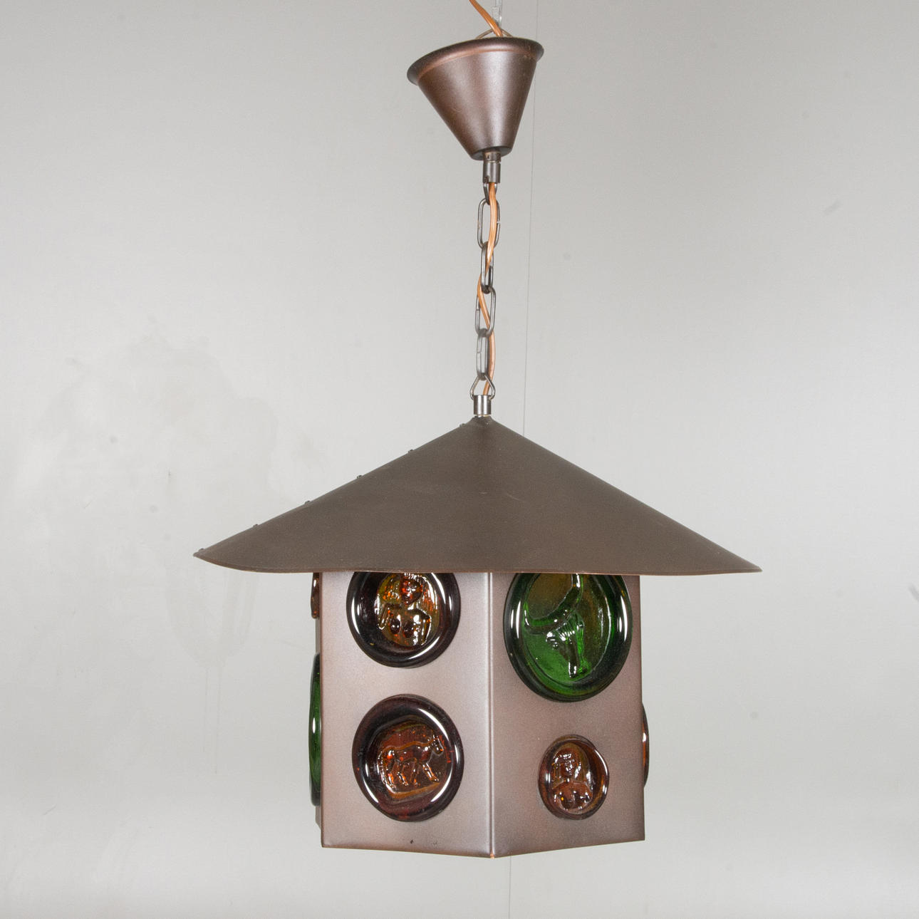 DECKENLEUCHTE, Kupfer mit Glasprisma, Erik Höglund.