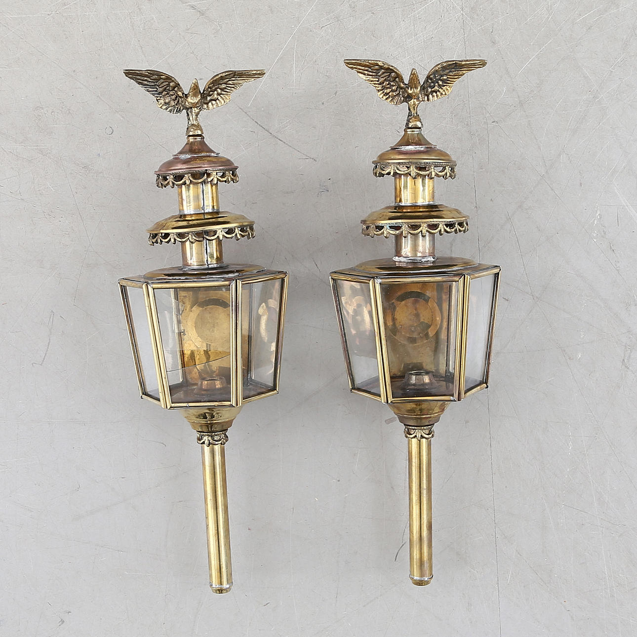 WAGON LAMP 2 pcs, 1900s.