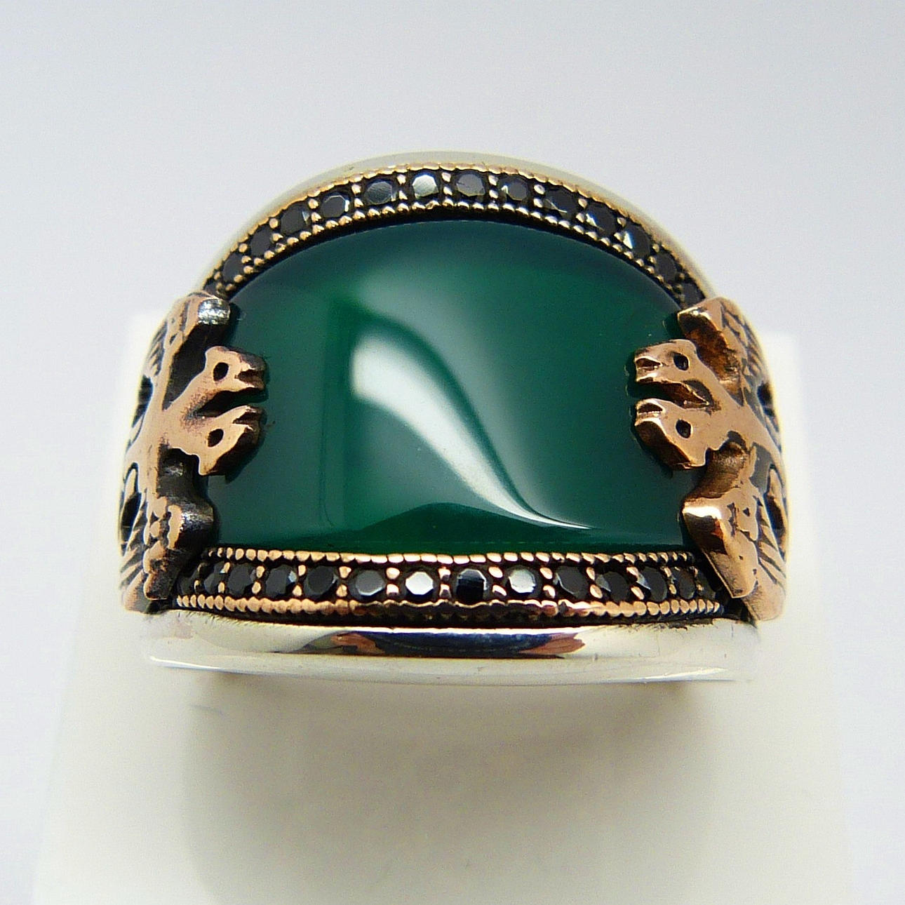 GRÖN BLODSTEN RING.