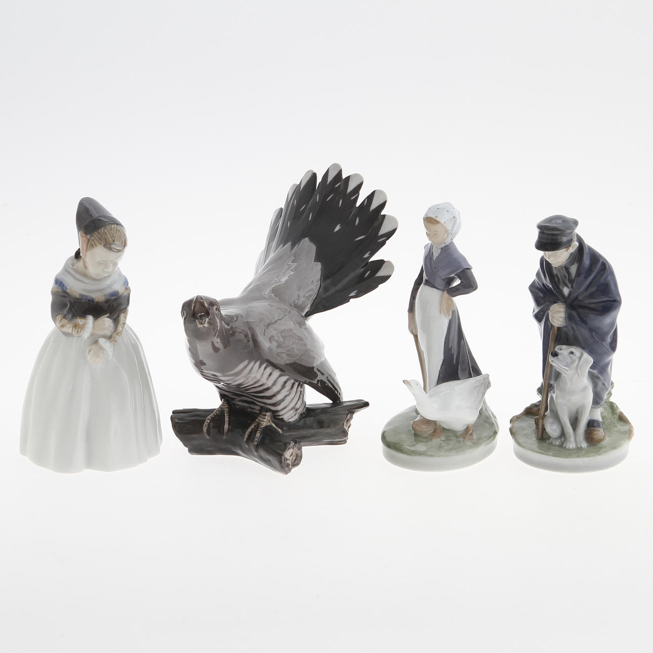 FIGURINER, 4 st, porslin, Danmark.