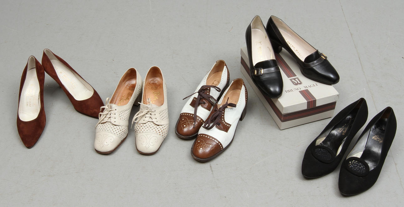 SKOR, 5 par, Bruno Magli, Bally Suisse samt Bally/Nordiska Kompaniet.