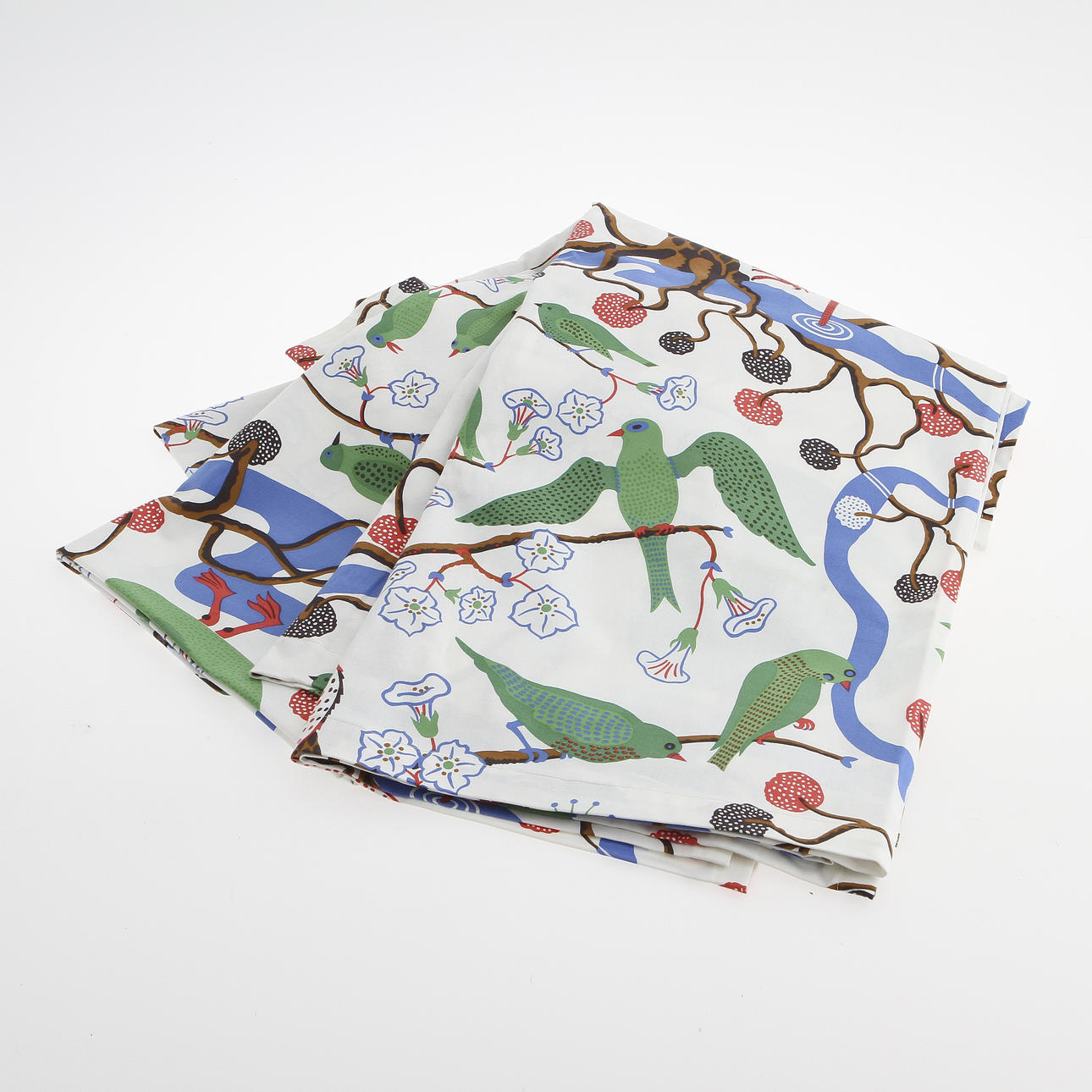 GARDINLÄNGDER, Gröna Fåglar, Josef Frank för Firma Svenskt Tenn.